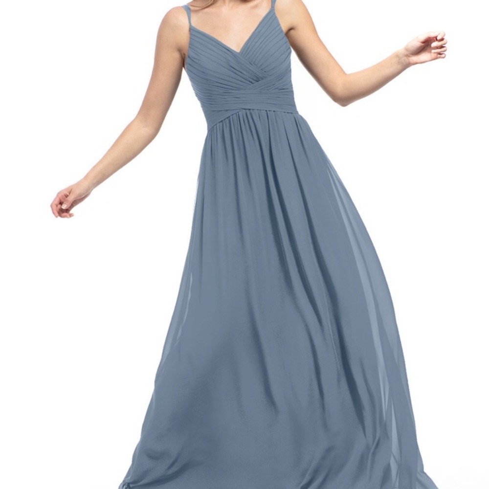 Azazie Blake Size 6 Dusty Blue bridesmaid dress